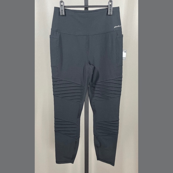 New Eddie Bauer Leggings Womens Medium black trail tight pants outdoor athletic - Picture 1 of 10